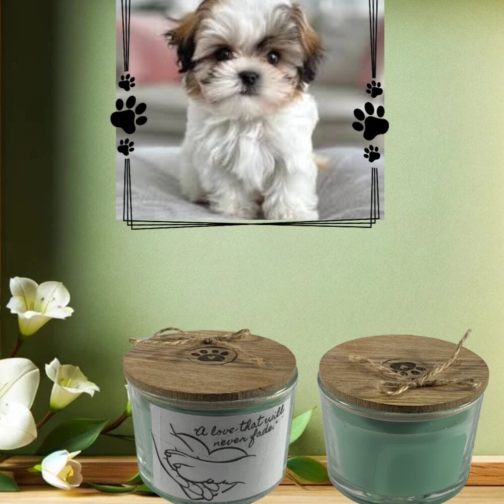 Memorial Paw Print Candle – "A Love That Will Never Fade"
